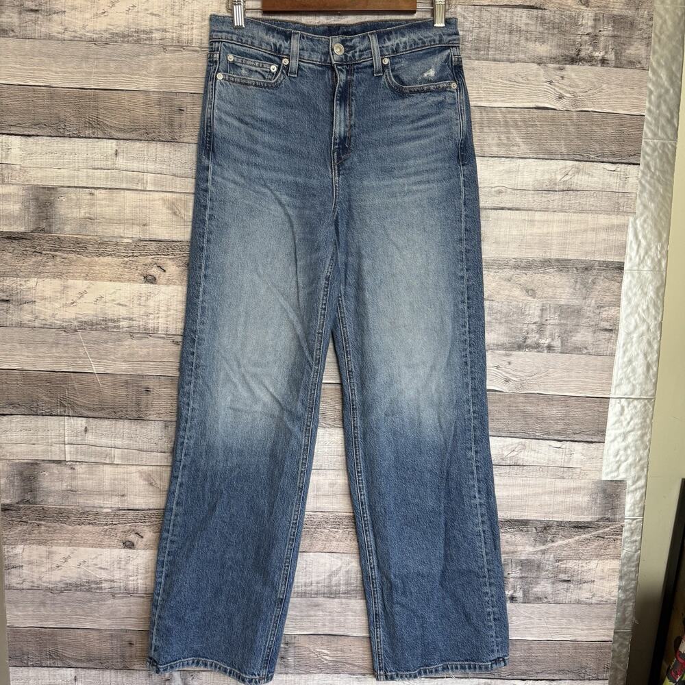 AYR The Secret Sauce Wide Leg Jeans Blue Medium Wash High Rise Made in LA 28